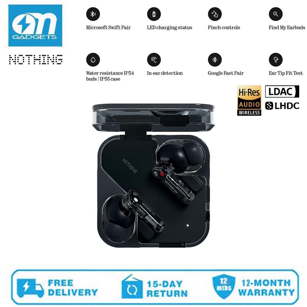Nothing (Ear) Wireless Earbuds with ChatGPT Integration, Smart ANC, Hi-Res Audio with LDAC & LHDC