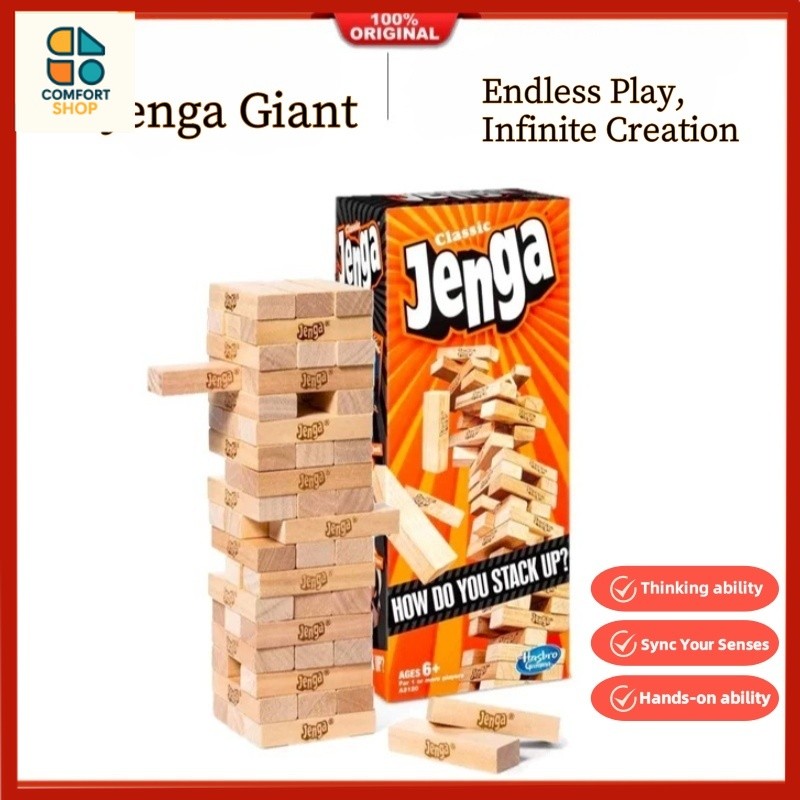 Jenga Game, Party Games for Ages 6+, Family Games for 1+ Players