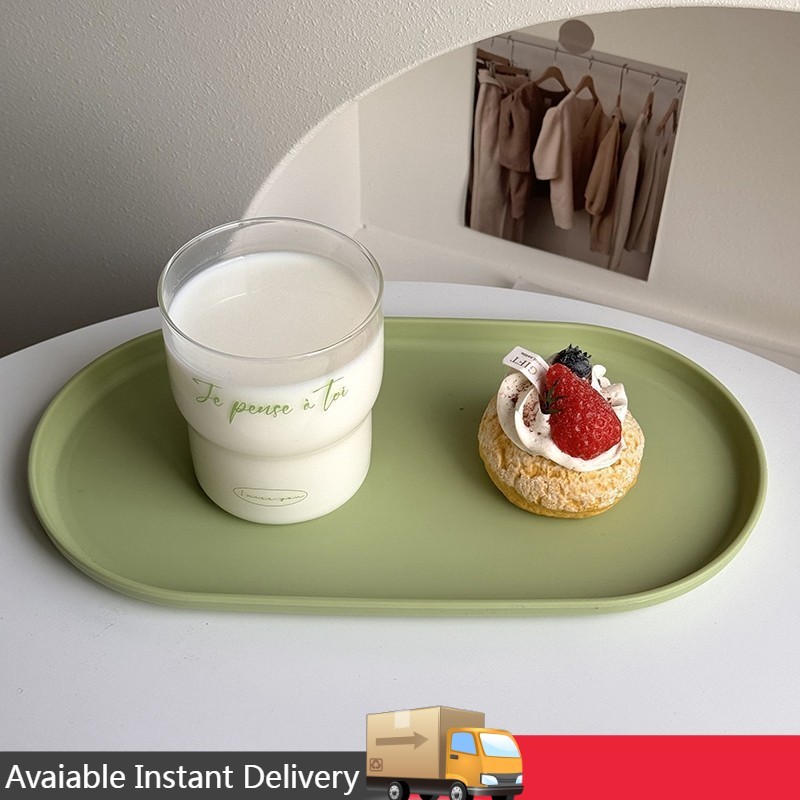 Simple Pure Color Trays Tableware Dessert Platers Ins Style Table Serving Platters
