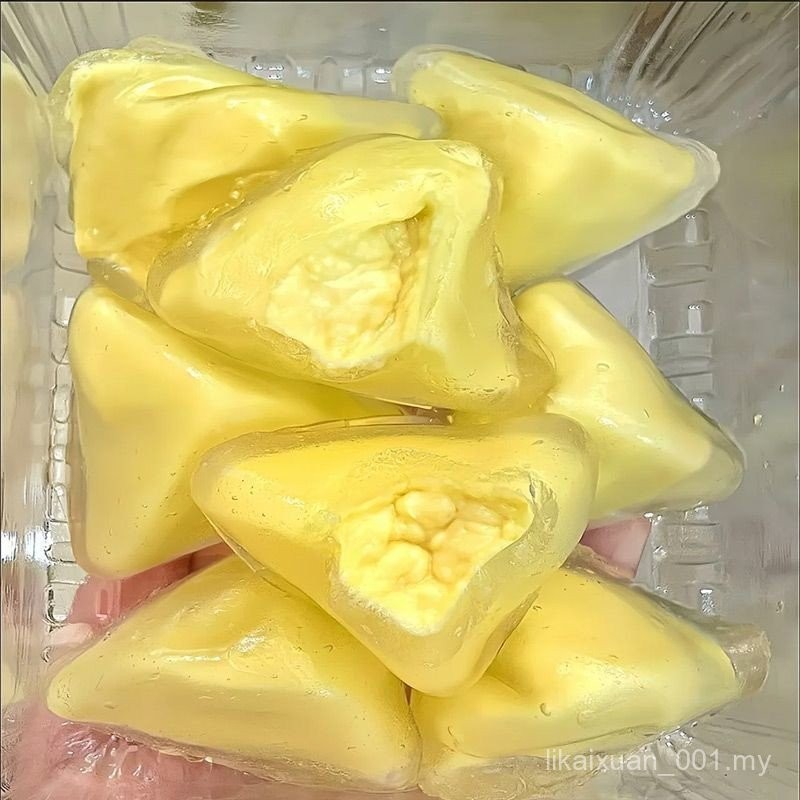 Ladu Nasi Ais Durian Meletup dengan Isi, Ladu Nasi Kristal Kulit Ais Sedia untuk Dimakan Daging Mangga, Makanan Ringan Pulut Pesta Perahu Naga