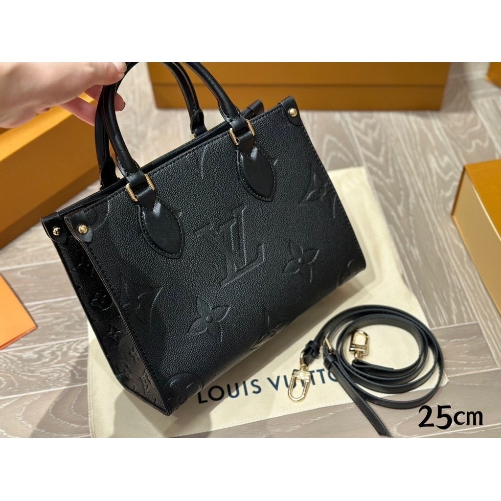 [Skin Special Selection] 285 Matching Box Autumn Winter Limited size: 25 * 19cm Quality Super Easy To Understand Goods!! Whole Bag Is Cowhide onthego Small Handbag Search L Home Shopping Black ZYQO