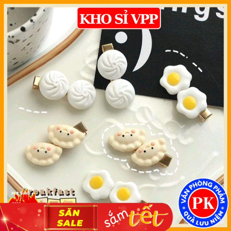 Lovely food hairpins, bangs shaped like dumplings, omelets, cute dumplings, hair accessories E1883