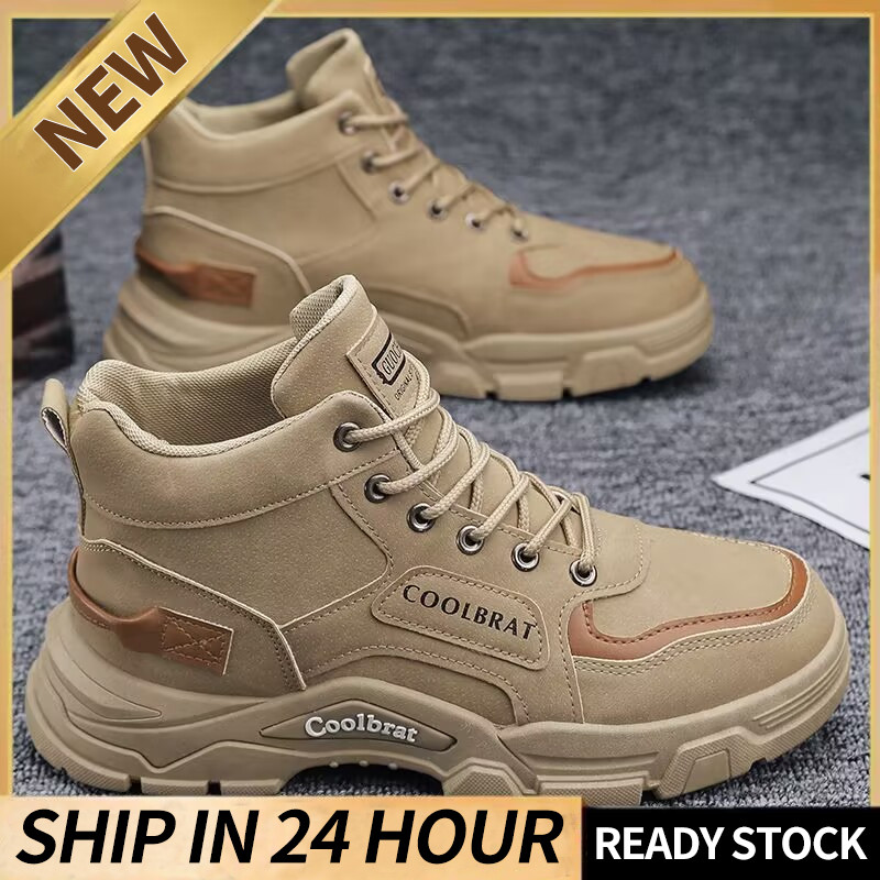 Men’s High Top Shoes, work attire, windproof, outdoor, mountain climbing, autumn, Worker’s Foot Protection, Martin boots, student shoes, new Spring Collection 2025