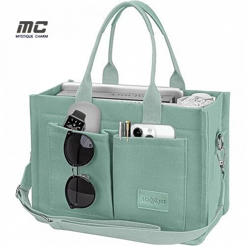 [MC] 2024 new mommy bag tote bag woman bag woman green canvas bag lunch bag large tote bag woman women ladies bag book bag tote bag with compartments Handbags for woman