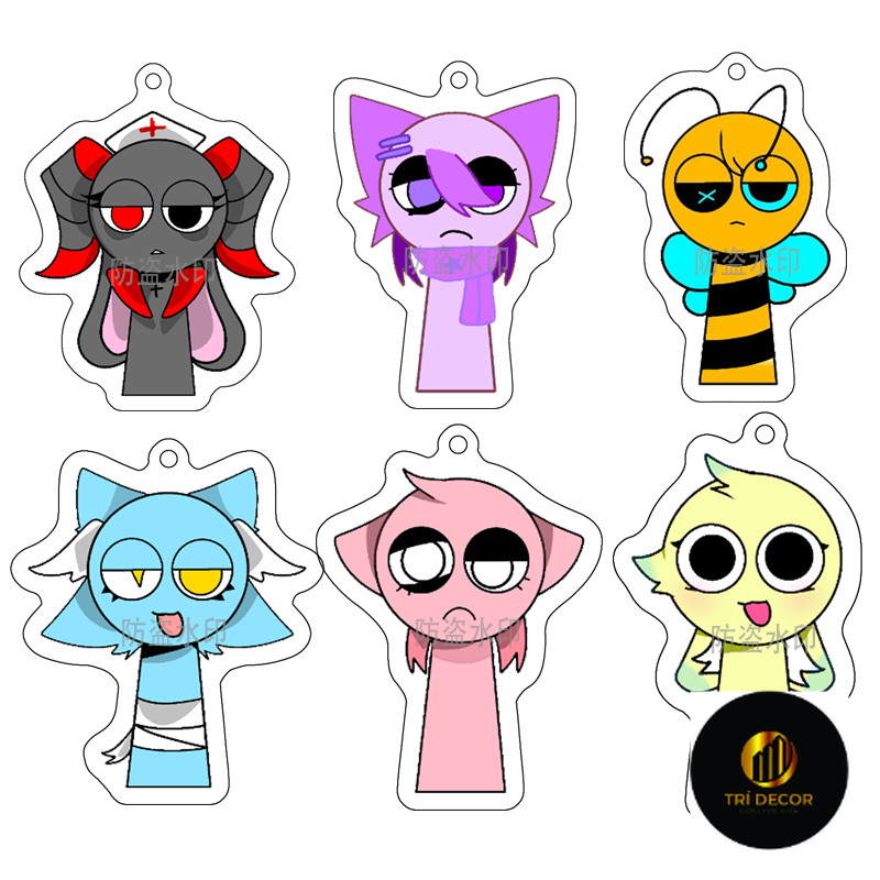 New sprunki rhythm box Q version of key chain around student backpack pendant accessories to send