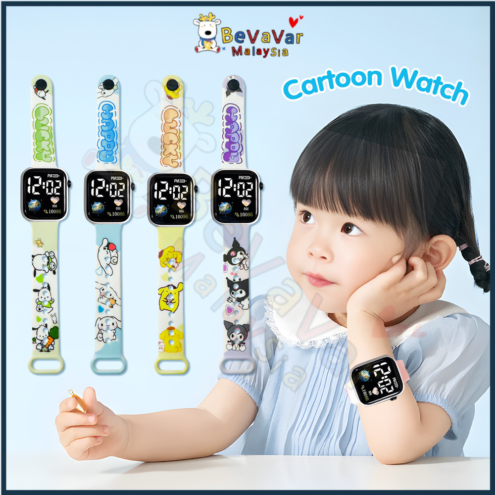 Bevavar LED Watch Kids Square Sportl Watch Stylish Cartoon Watch User - friendly Electronic Digital Watch
