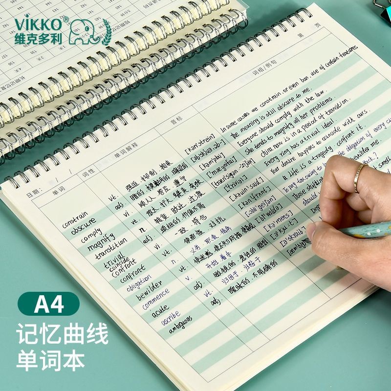 2025 New Product Victoria English Word Book Ebbinghaus Memory Curve Book a4 Memory Book Postgraduate Postgraduate Postgraduate Notebook Accumulated Wickley English Vocabulary Book Ebbinghaus Memory Song20250427