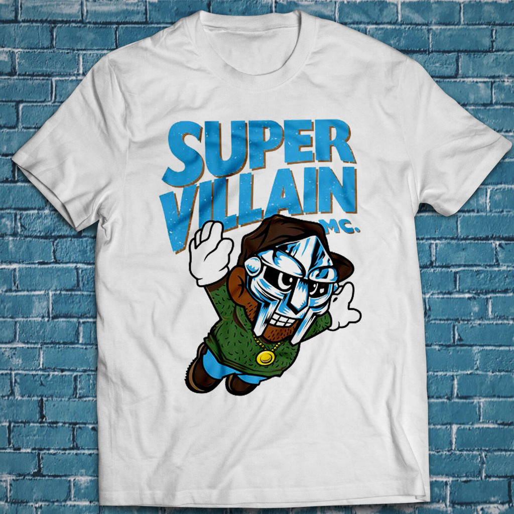 Mf Doom Rapper T-Shirt Super Mario Bros 3 Video Game Supervillain Vintage