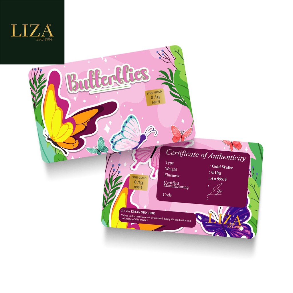 LIZA 0.10g 999.9 Gold Bar (Butterfly)
