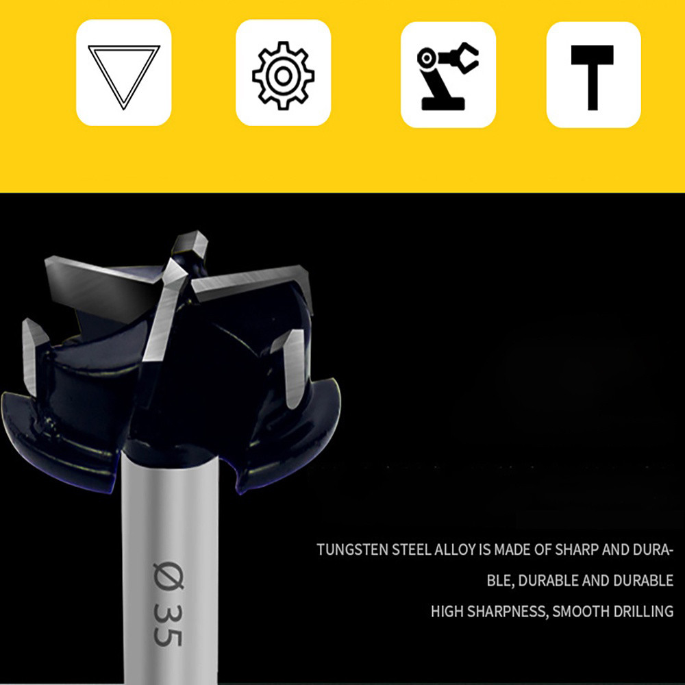 Build DIY BERT ｜Drill Bit Three-blade Hard Alloy Woodworking Hole Opener Tungsten Steel Wood Boring Round Shank Saw... - Image 3
