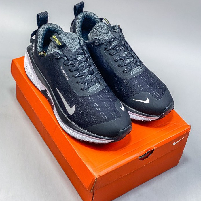 Nike ReactX Infinity Run Flyknit 4 Riya Unlimited 4th Generation Series Low-Top Foam Knit Ultra-Lightweight Leisure Sports Jogging < Knitted Cool Black White}#miss