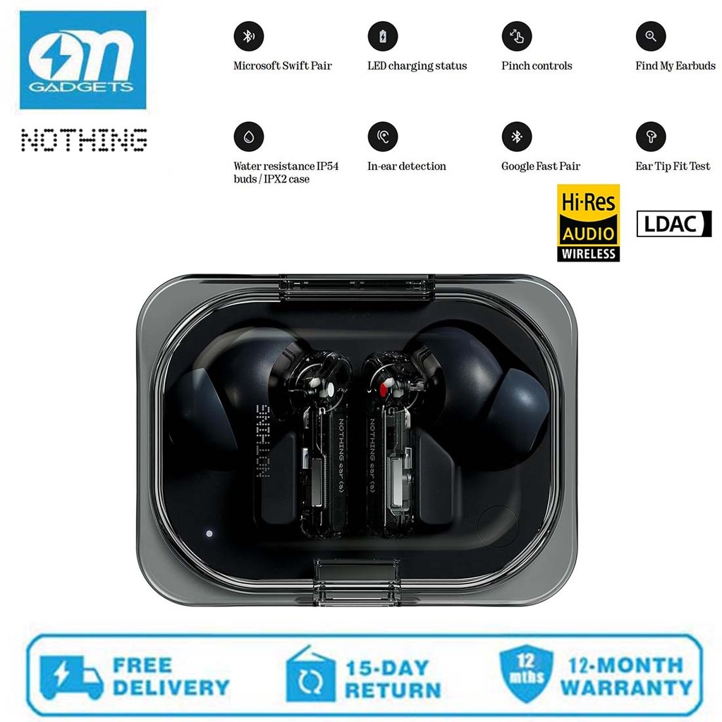 Nothing Ear (a) Wireless Earbuds with ChatGPT Integration, 45dB Hybrid Noise Cancelling Earbuds, Hi-Res Audio, Advanced