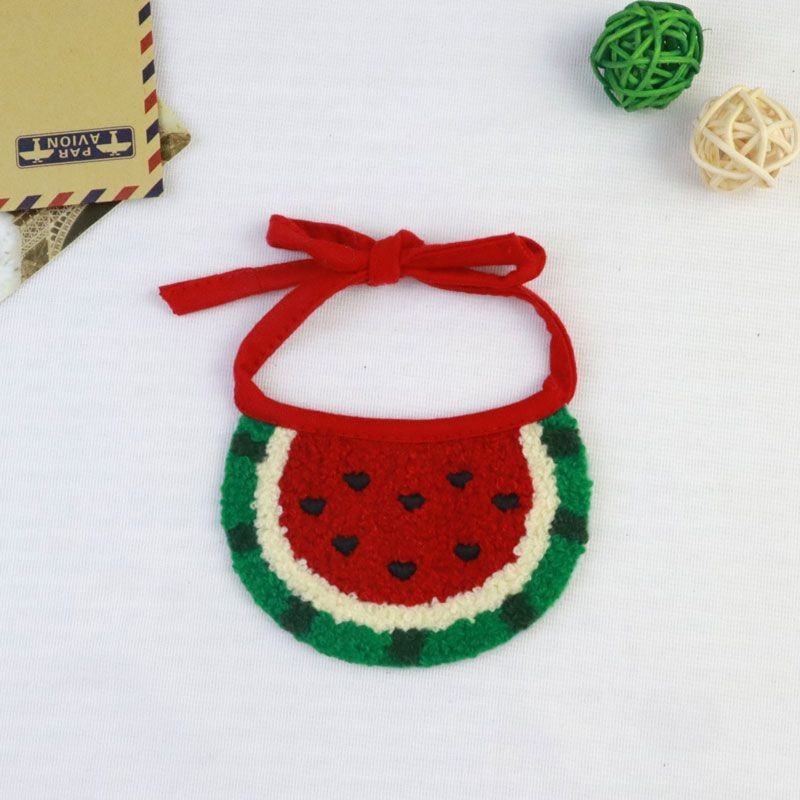 Pet saliva scarf, pet watermelon cat scarf, dog scarf, textile accessories bib宠物口水巾宠物西瓜款猫咪围巾系带狗狗围脖纺织品饰品围嘴9002