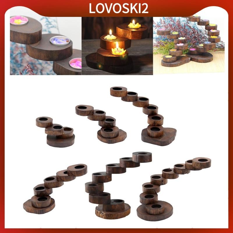 [LovoskiacMY] Handcrafted Wooden Candle Holder - Elegant Rotating Design for Home Decor