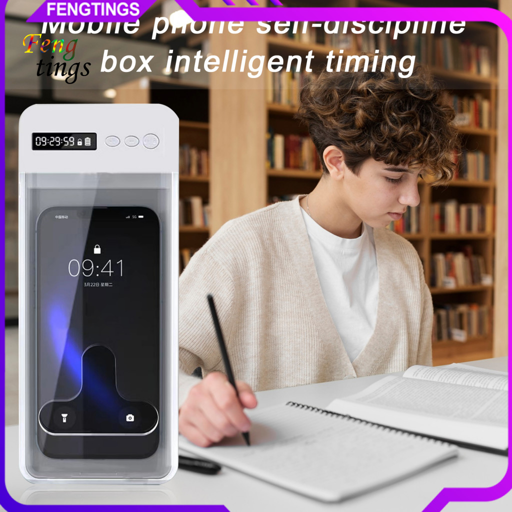 [Ft] Portable Phone Box Digital Detox Phone Lock Box with Timer for Self-discipline Prevent Phone Addiction for Adults Students Transparent Mobile Phone Prison