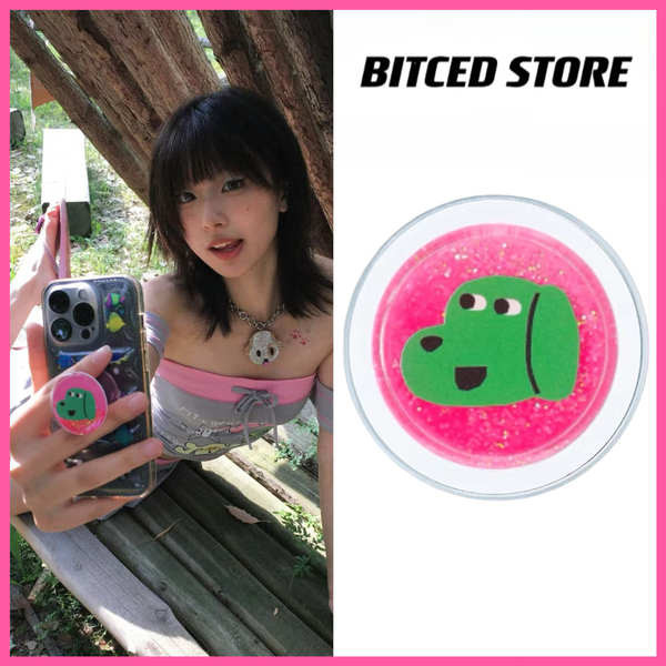 magnetic popsocket magsafe popsocket BITCED STORE Rose Red Green Dog Quicksand Beg Udara Magnetik Pemegang Telefon Mudah Alih Boleh Ditarik Balik Magsafe Boleh Diganti