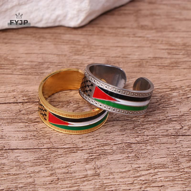 [Exquisite] New Fashionable And Exquisite Arab National Style Palestinian Scarf Kufiya Open Ring For Temperament Men And Women Jewelry Gifts [vn]
