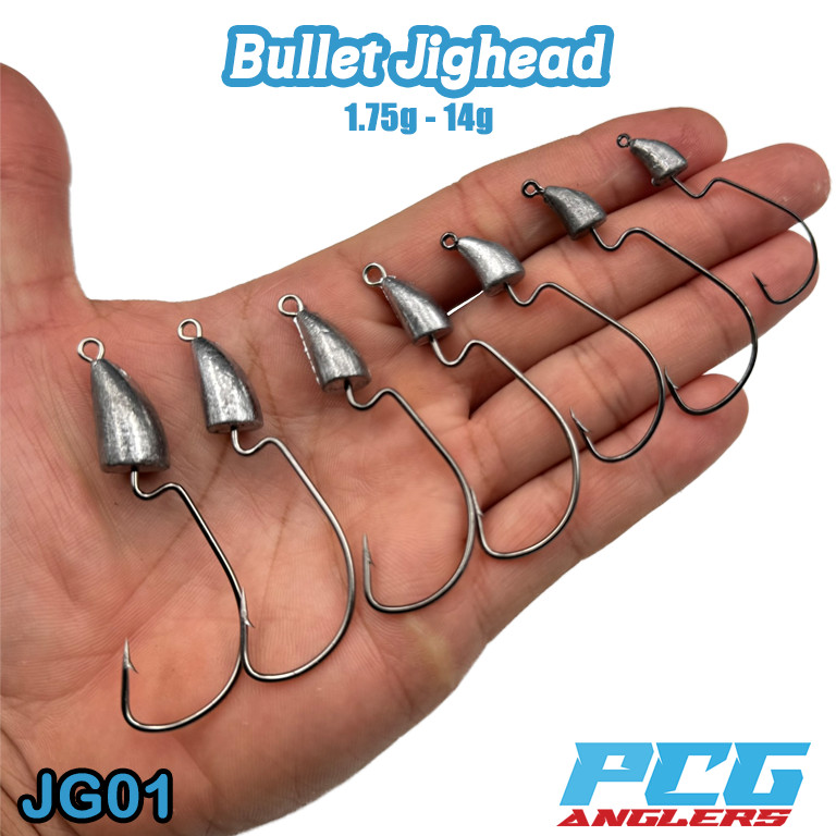 Bullet JigHead Fishing Hook Matakail Batu weedless hook  Soft Plastic Lure Jig head Murah Softbait