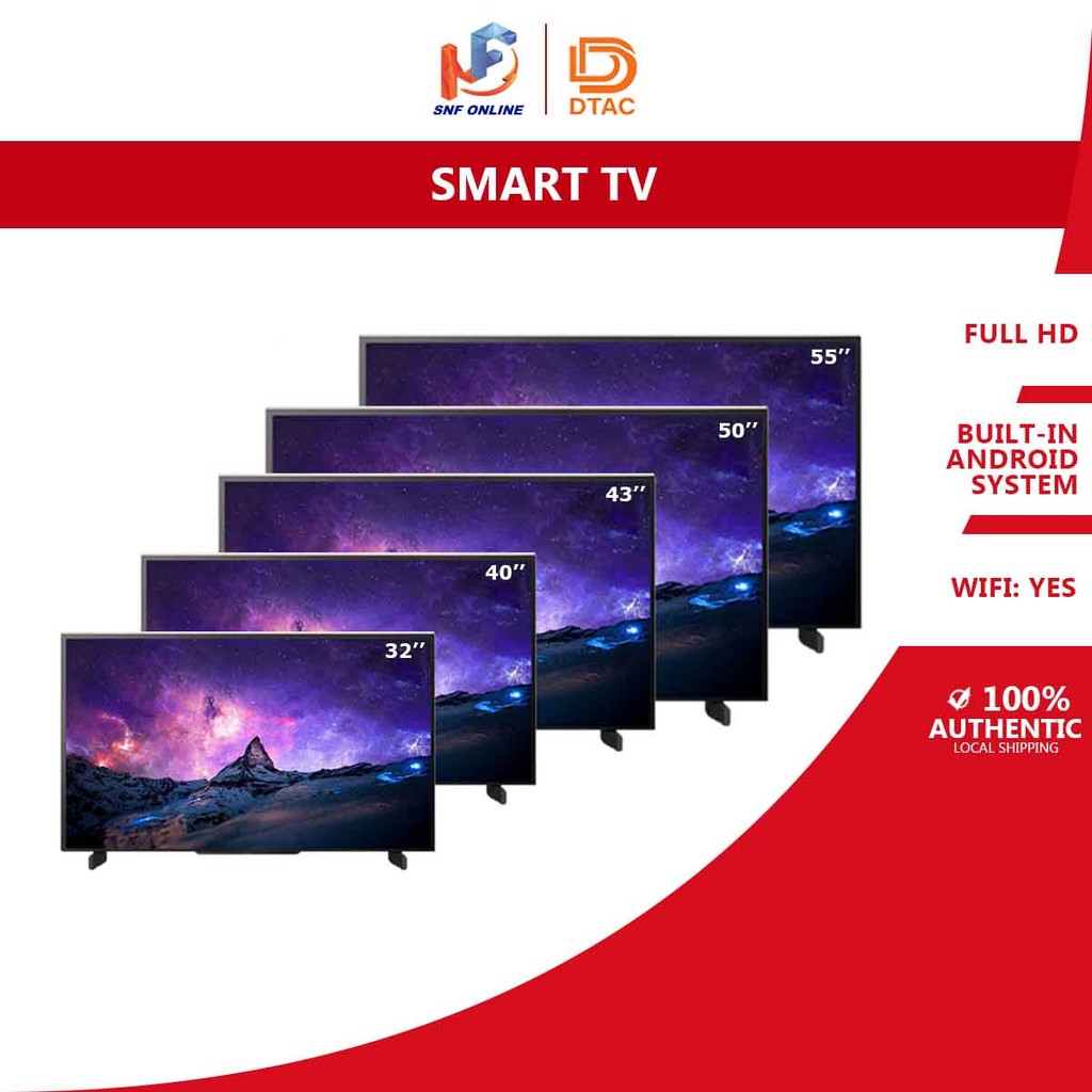 Dtac Televisyen Pintar LED TV 32" / 40" / 43" / 50" / 55" SMART TV