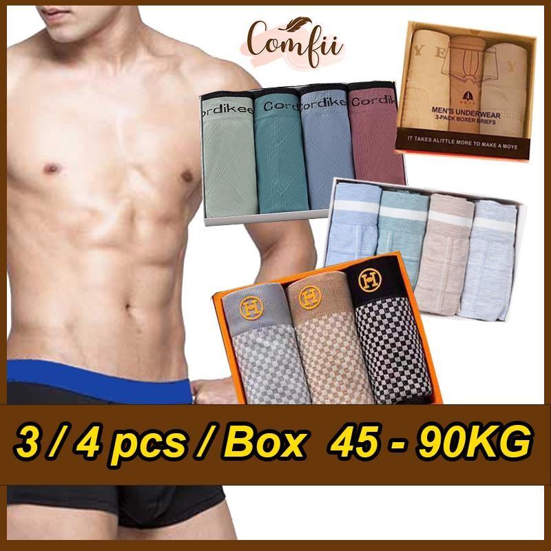 Comfii PROMOSI?【XL - 45kg - 90kg】【3PCS/4PCS IN BOX】 Set Men's Underwear 5D Breathable Shorts Seluar Dalam Lelaki Mens