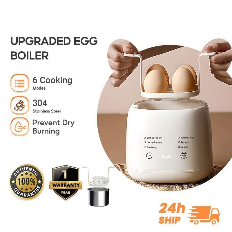 Egg Boiler Multi-Functional Egg Cooker for Breakfast Telur Maker Half Boiled Egg Maker Steel Mixer Electric