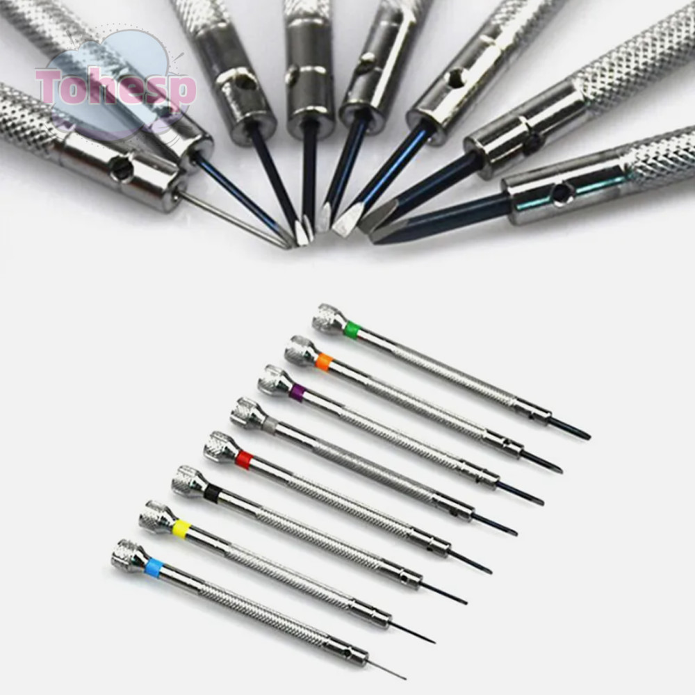 TOHESP 1/13pcs Screwdriver, Flat and Cross Precision Screwdriver Set, 0.6-2.0mm High Hardness Steel 13 Specifications Watch Repair Tool For Home Watch Eyeglasses Jewelry Repair