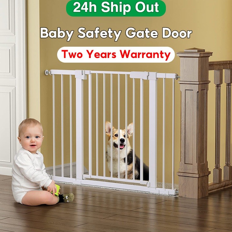 61-159CM Adjustable Baby Safety Door Safety Gate Fence Guard Metal High Strength Iron Gate for Pets