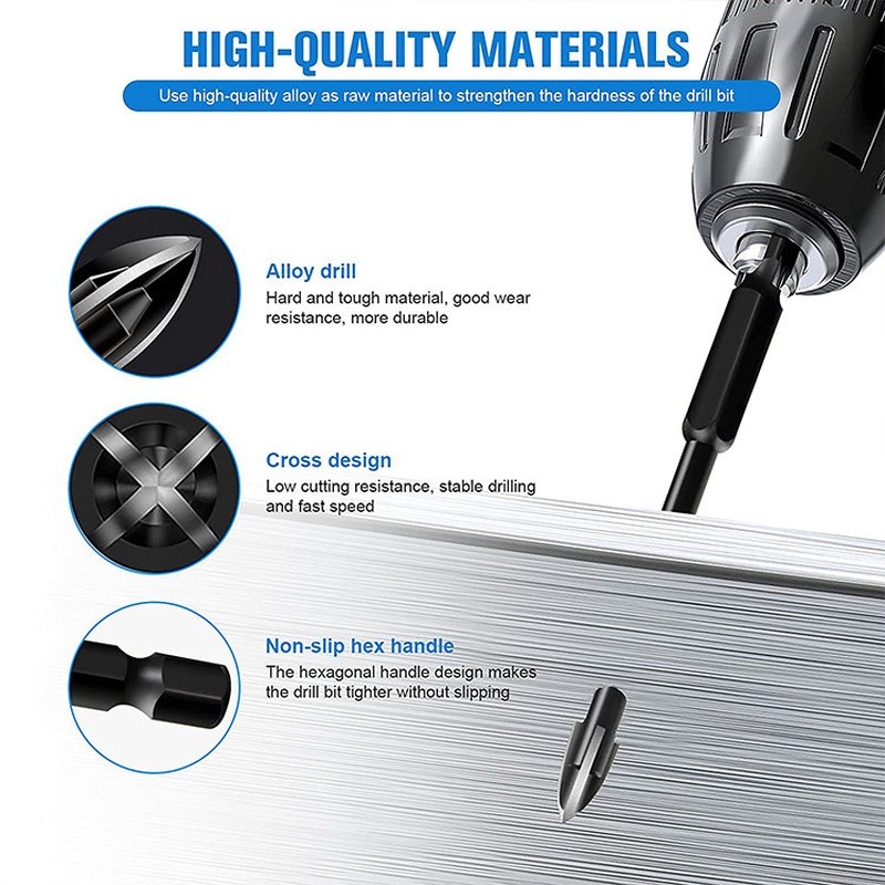 7pcs Universal Multifunctional Carbide Drill Set Triangle Drill Bit Cross Carbide Drill Set for Glass Ceramic Tile Marbl