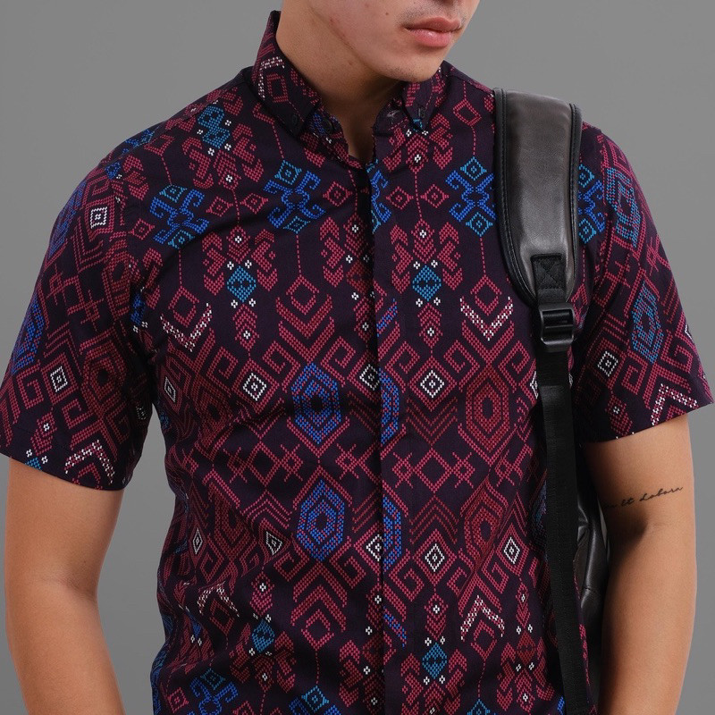 Essential Durable Kemeja Batik Songket Short Sleeve shirt baju lelaki Purpose - Image 4