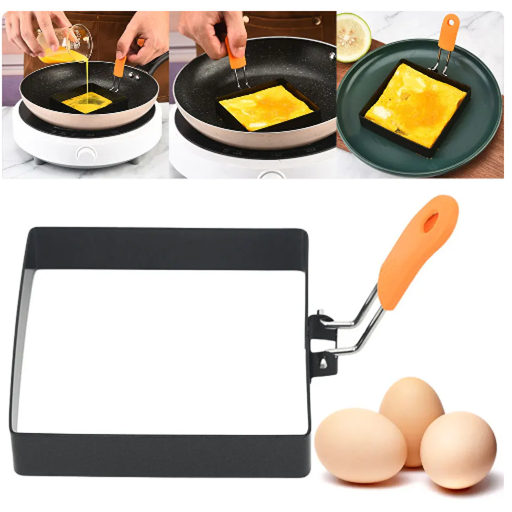 Square Egg Ring for Frying Egg, Egg Pancake Cooking Rings for Egg Muffins Omelet Maker, Non Stick Stainless Steel Fried Egg Ring Pcake Mold for Griddle Breakfast Sandwiches Crumpet