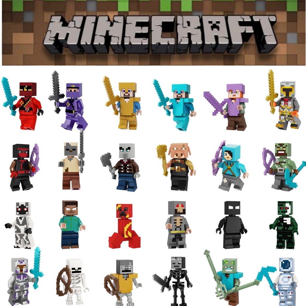 Minecraft Action Figure Creeper Naeus Null Entity 303 HIM Steve Alex Building Block Collection Toys For Children