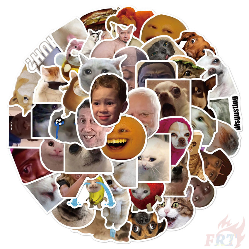 50Pcs/Set ❉ KUSO Funny MEME Emoji Art Series 01 Stickers ❉ Fashion DIY Waterproof Decals Doodle Stickers