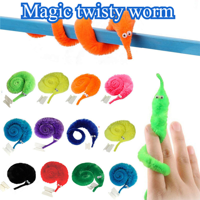 【Ready Stock】Magic Twisty Worm Toys Party Favors Fuzzy Worm On A String Christmas Halloween Wizard New Strange Trick Toy