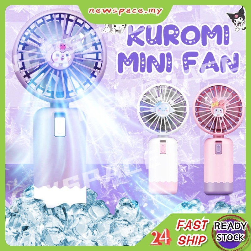 Kuromi Portable USB Mini Fan Melody Cinnamoroll Kipas Mini Kipas Tangan Mini Fan Rechargeable Handheld Fan