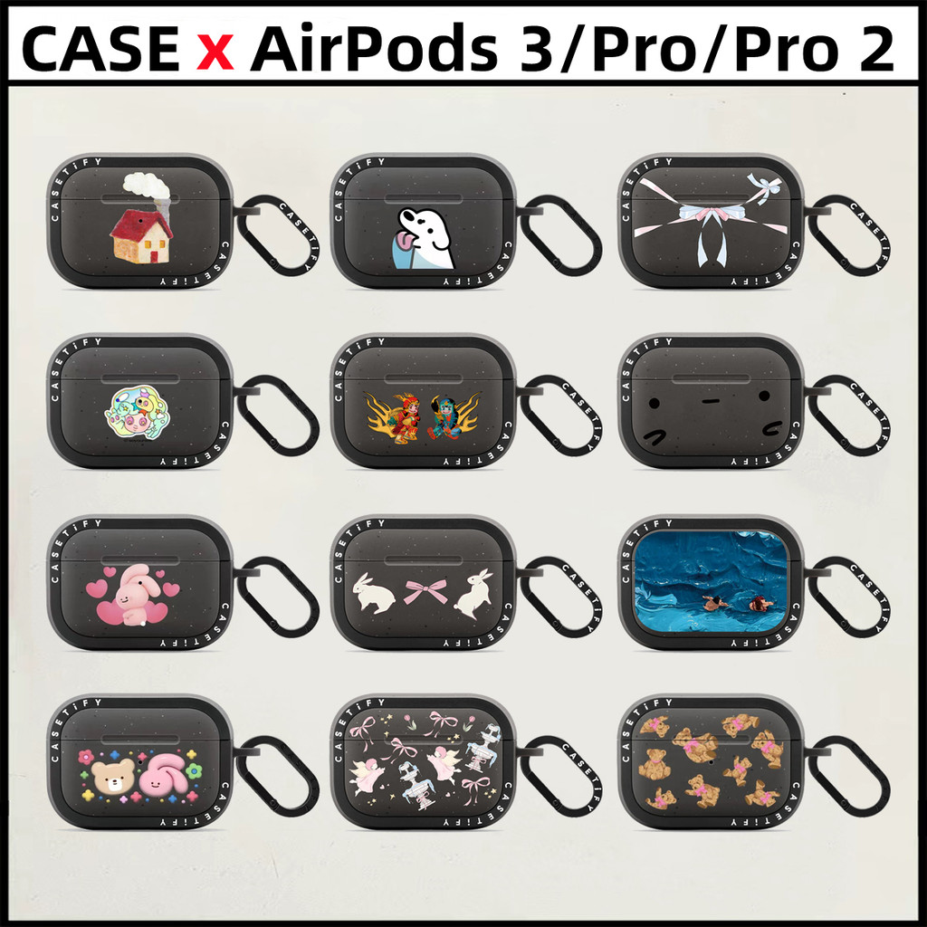 CASETIFY【Ribbon Rabbit Oil painting of the ocean】TPU AirPods Case For AirPods 3 Pro 2 Shockproof Wireless Bluetooth headset Protective Silicone Soft Cover