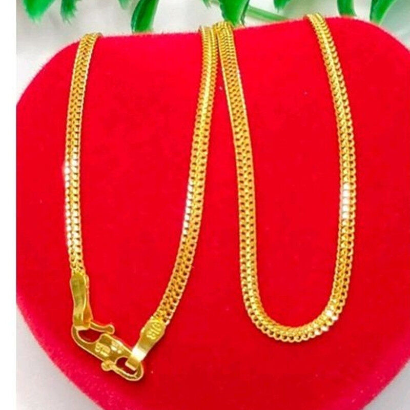 Emas 916 Gold Necklace for Women | Classic Rantai Leher Pendant | Korean Style Charm | Birthday & Gift Jewellery | Malaysia Hot Sale