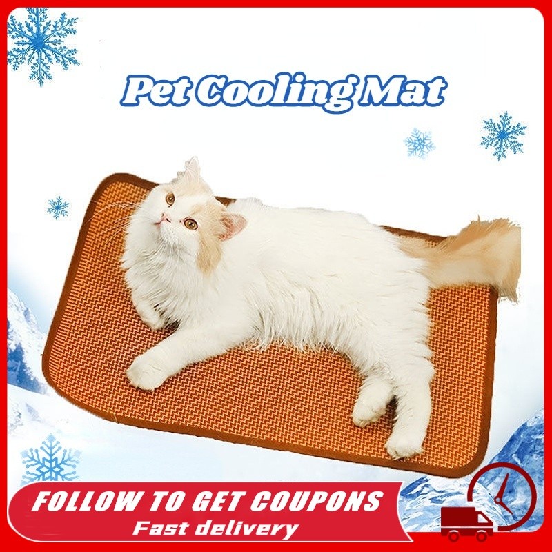 Pet Cat Dog Bed Mat Summer Cooling Mat Sleeping Rattan Pad Comfortable Straw Bamboo Square Cushion 猫狗夏天凉席