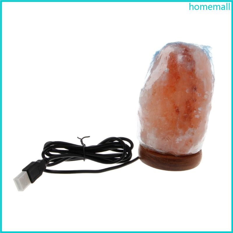 HO Hand Carved USB Base Himalayan Rock Salt Lamp Air Purifier Night Light