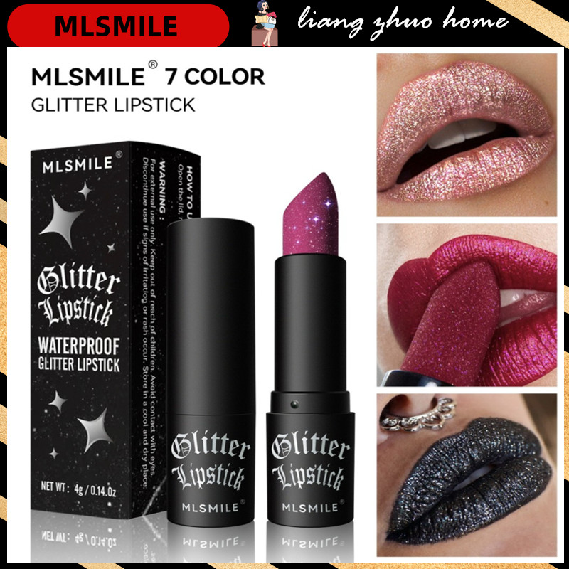 MLSMILE 7 Colors Mirror Water Lipstick Crystal Tea Russet Lip Glaze Tint Moisturizing Low Saturation Black Tube Brown Solid Lipgloss Makeup