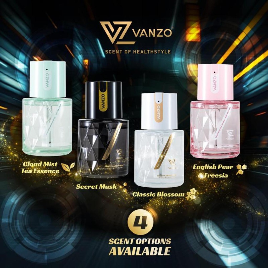VANZO Smart Car Diffuser or Refill Pack (Secret Musk/Classic Blossom/English Pear&Freesia/Cloud Mist Tea/Wintersweet)