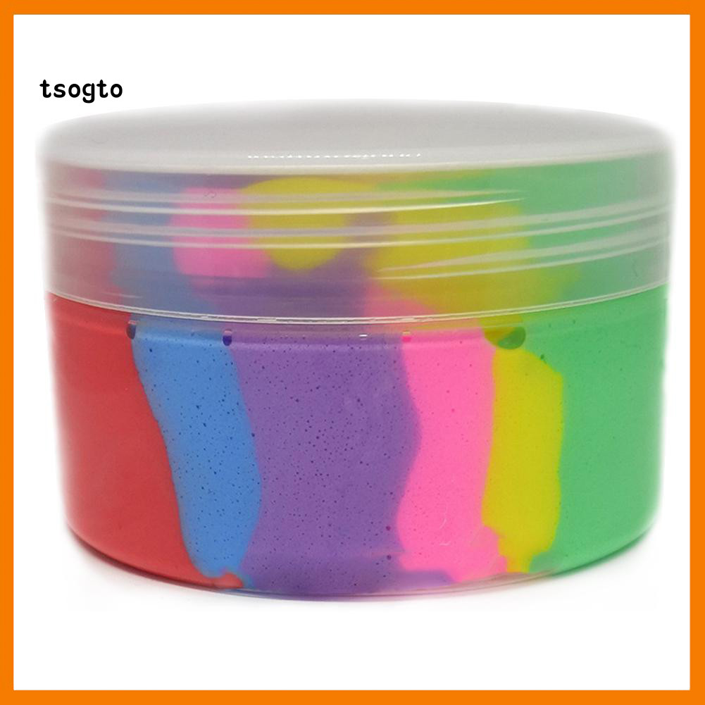 [TS] Fluffy Rainbow Slime Putty Mud Clay Plasticine Sludge Stress Relief Kids Toys