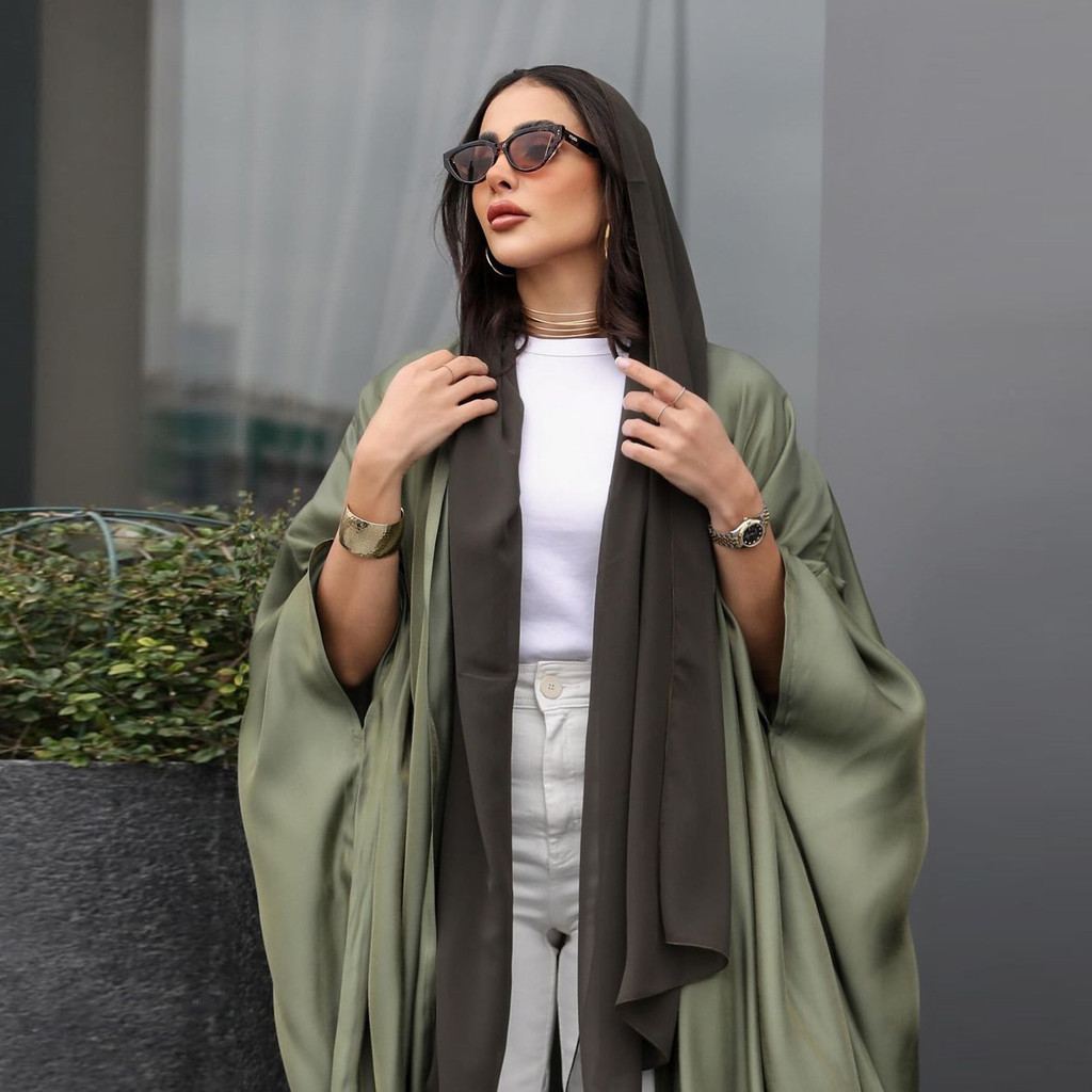 Ready Stock Fast Shipping MQ129 modest Fashion abaya Cardigan Bat Sleeve Robe European Women's Clothing 12.16