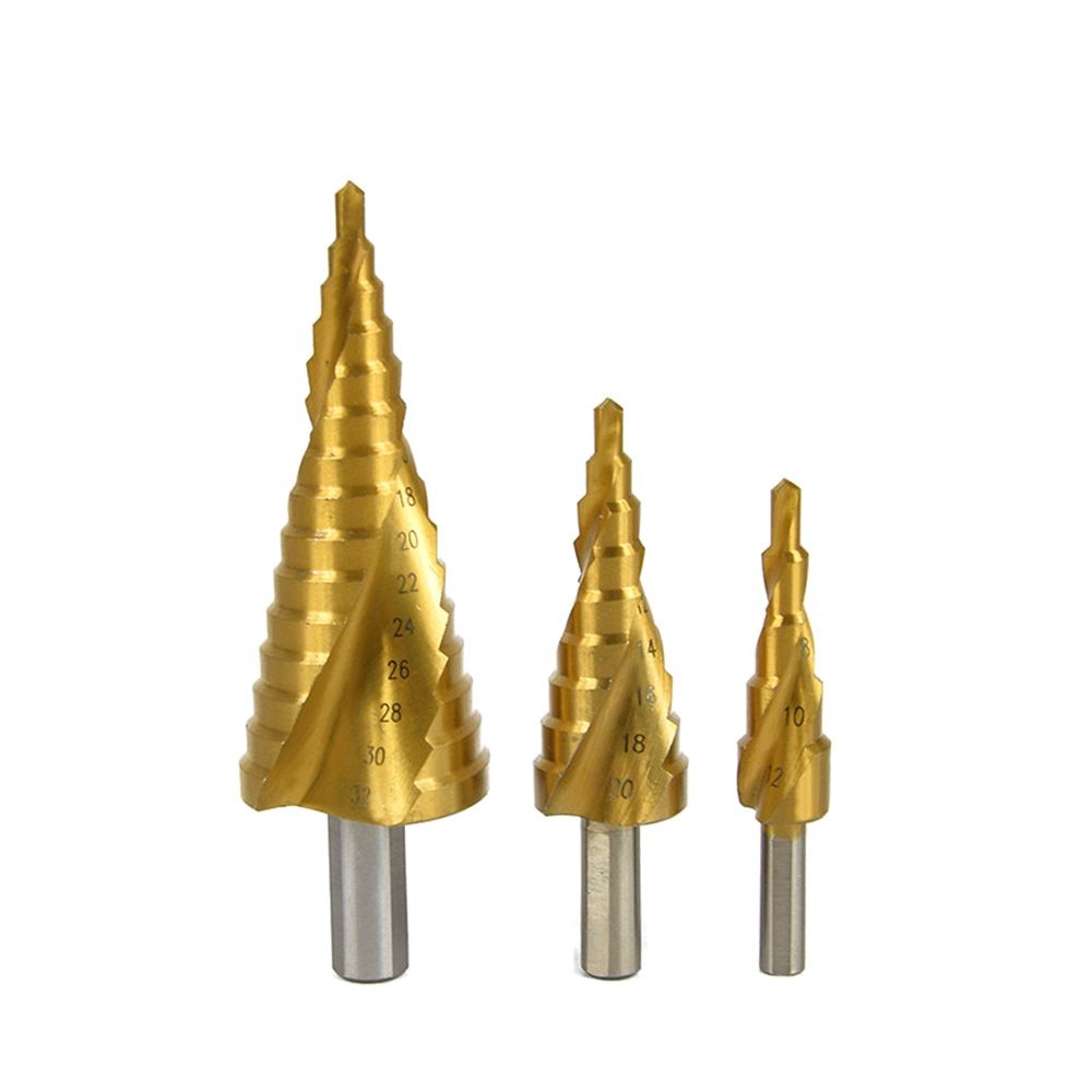 Duty Craft Krachtige 3Pcs Spiral groove step drill bit 4-12/4-20/4-32mm cutting steel plate metal aluminum tool Heavy... - Image 5