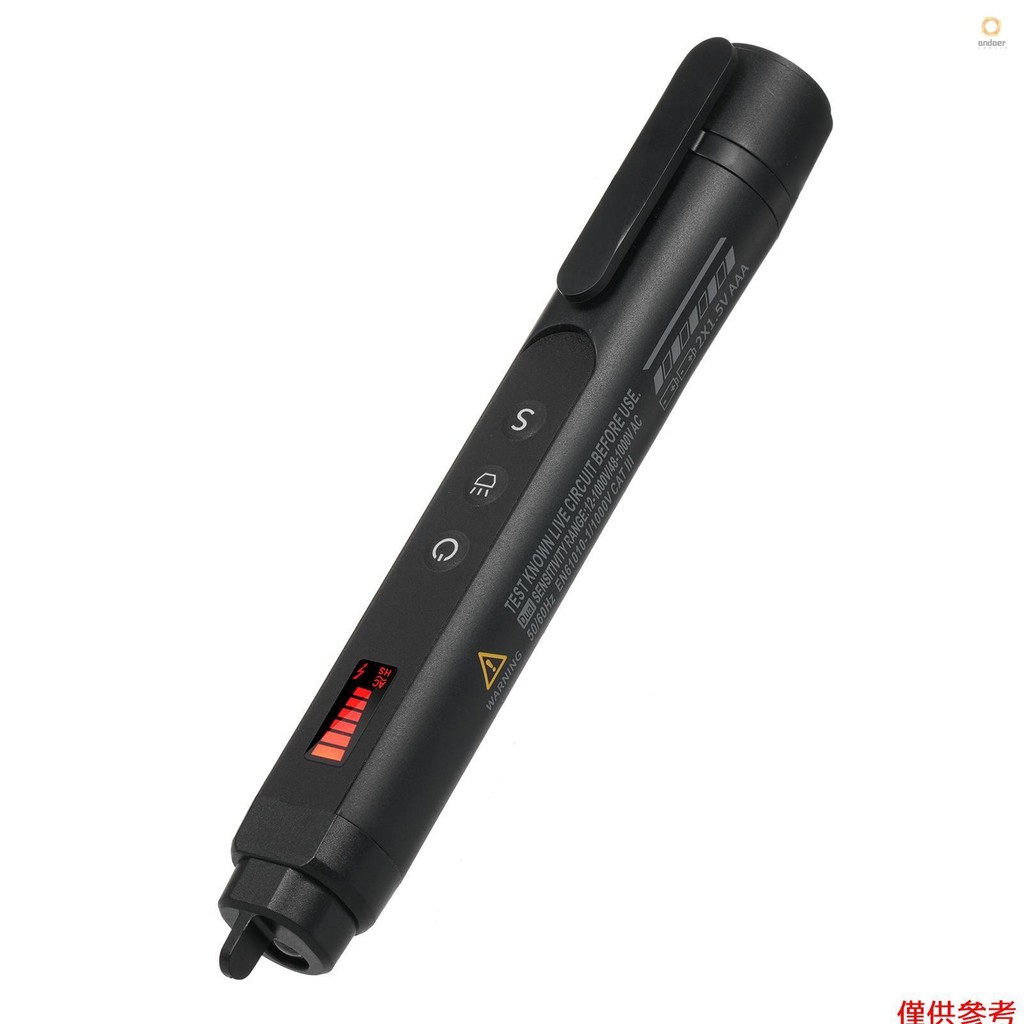 Non-Contact Voltage Tester AC Voltage Detector Pen Dual Range 12V-1000V/48V-1000V Adjustable Sensitivity LCD Screen LED Flashlight Alarm Mode Live/Null Wire Judgment