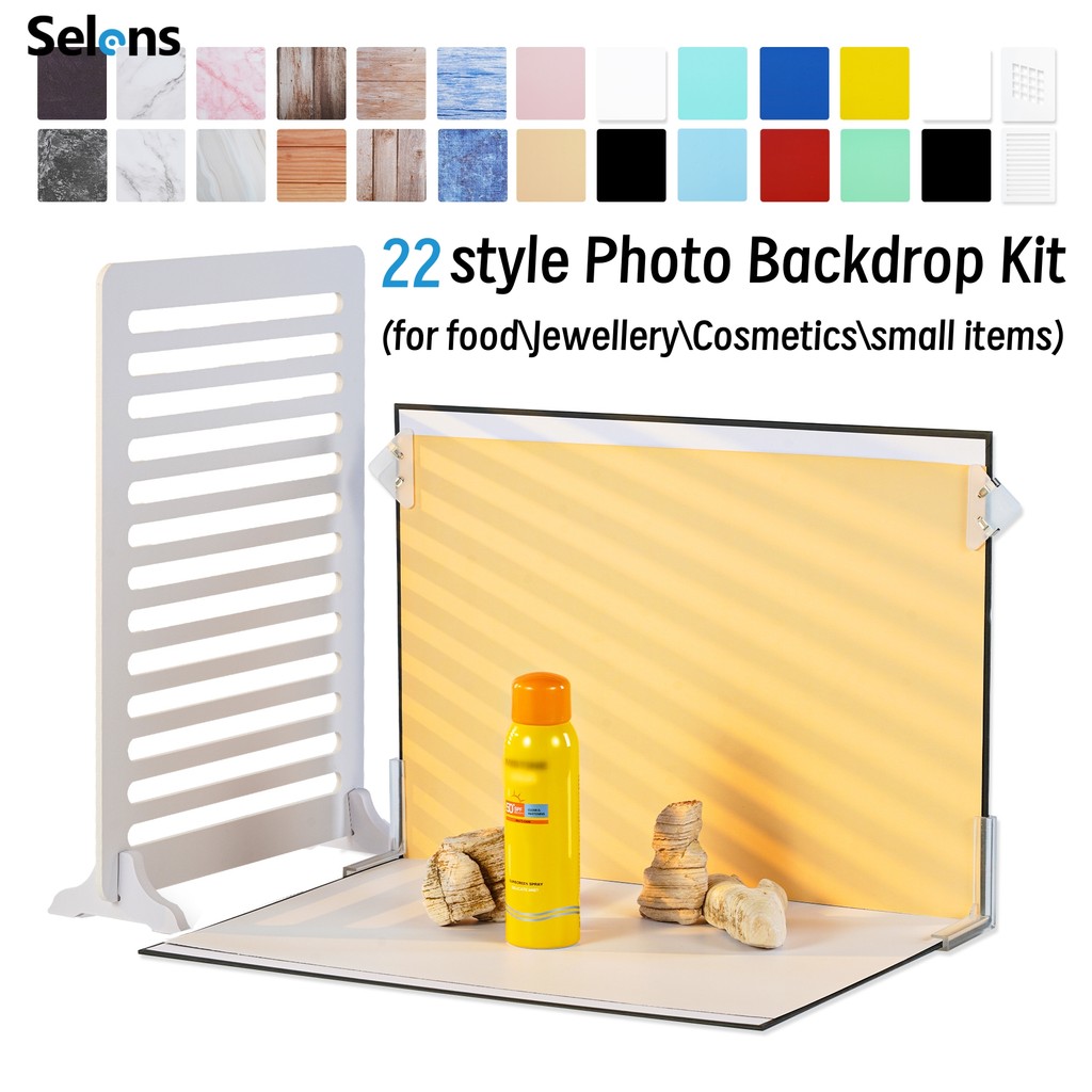 Selens Photography Backdrops Kit for Small Product Photo Background Food Photography Backdrop Board with Carrying Bag