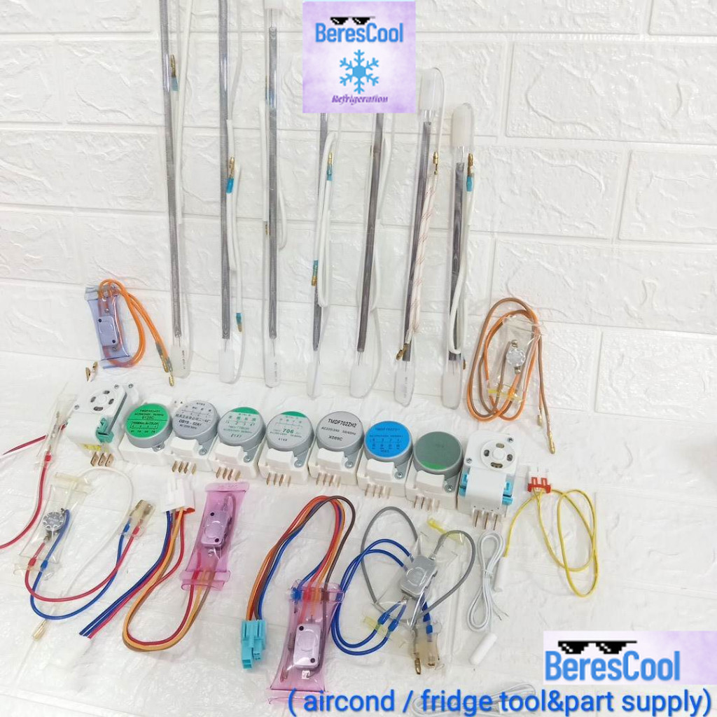 refrigerator defrost set timer + defrost heater + defrost sensor + defrost fuse repair ice fridge parts peti sejuk