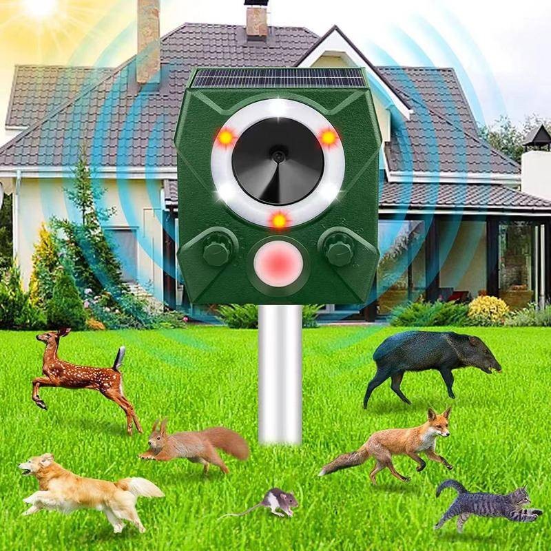 Explosive ultrasonic animal repellent, infrared sensing bird repellent, outdoor LED alarm, rodent repellent