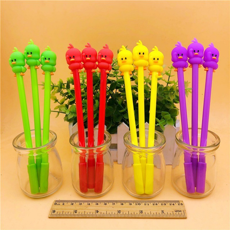 12Pcs Meng duck gel pen cartoon color online celebrity duck student signature pen new creative cartoon stationery