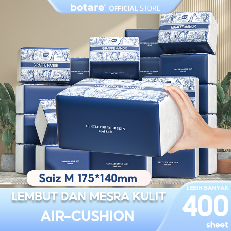 [20 pcs]Botare Air Cushion Tissue Paper 4-ply Facial Tissues Deluxe Soft Face Tissue 400 sheets