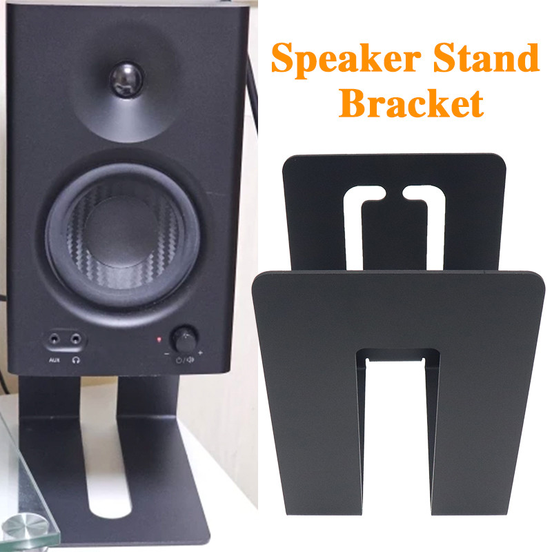 Metal C-shaped Speaker Stand Elevate Listen Experience with Studio Monitor Riser Speaker Mount for Bookshelf Computer Equipment